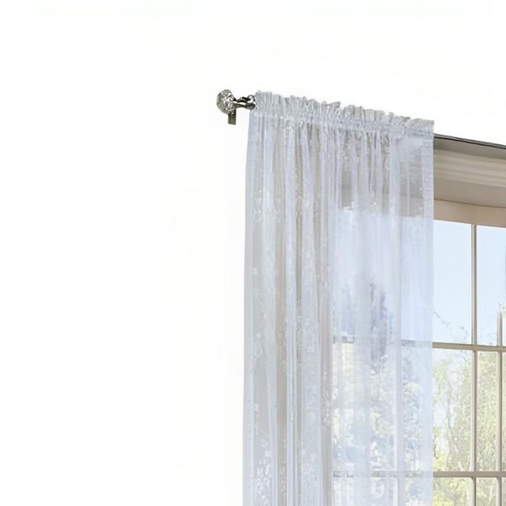 Commonwealth Habitat Mona Lisa Jacquard Lace Tailored Sheer Panel - 56x72" - White