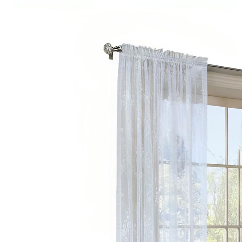 Commonwealth Habitat Mona Lisa Jacquard Lace Tailored Sheer Panel - 56x72" - White