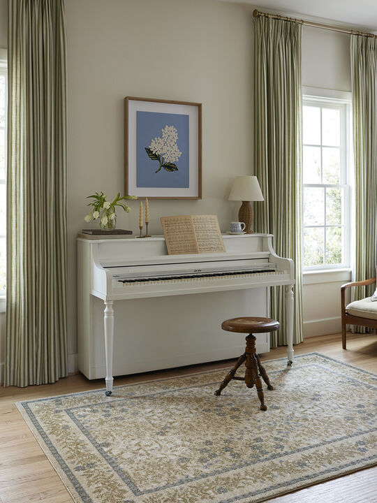 Laurel LAU-03 Cream 18" x 18" Sample Rug by Rifle Paper Co.
