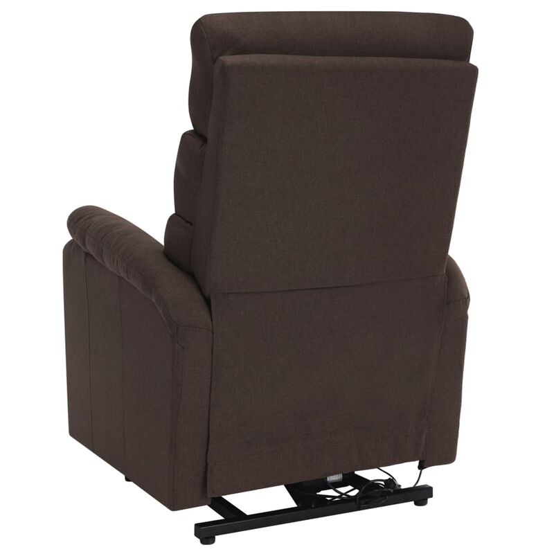 Power Lift Massage Recliner Brown Fabric
