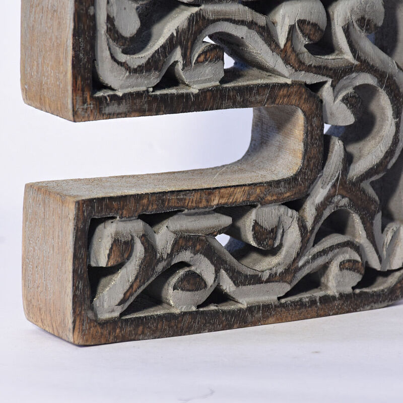 Vintage Gray Handmade Eco-Friendly "5" Numeric Number For Wall Mount & Table Top Décor