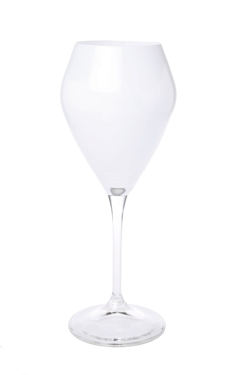 Set of 6 Black V-Shaped Wine Glasses with Clear Stem