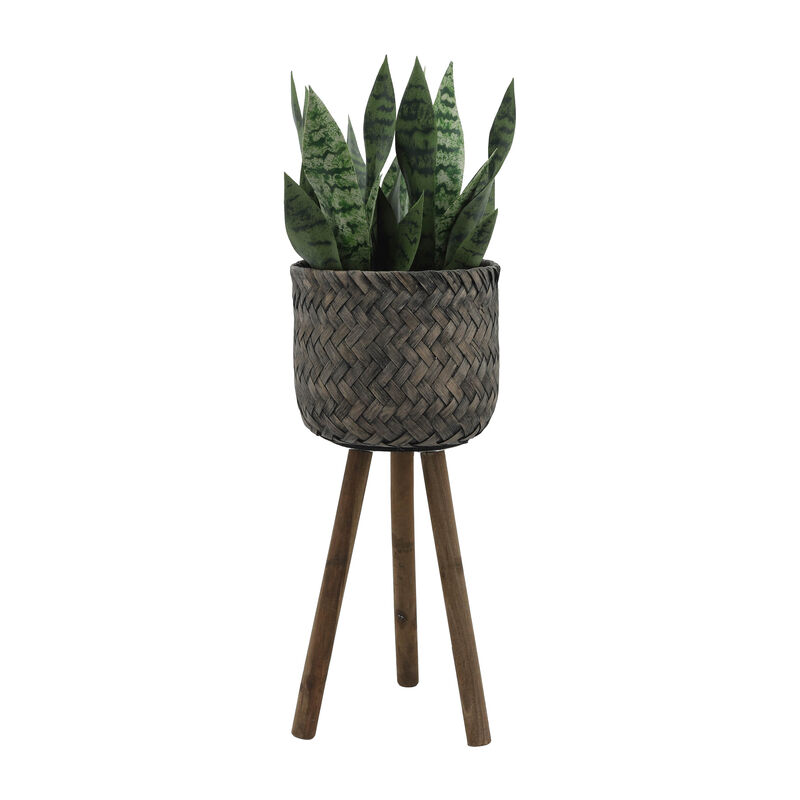Bamboo Planters on Stands Set