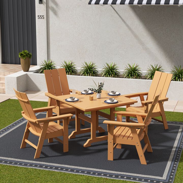 WestinTrends Ashore Outdoor Patio HDPE Plastic Modern Adirondack Dining Chair