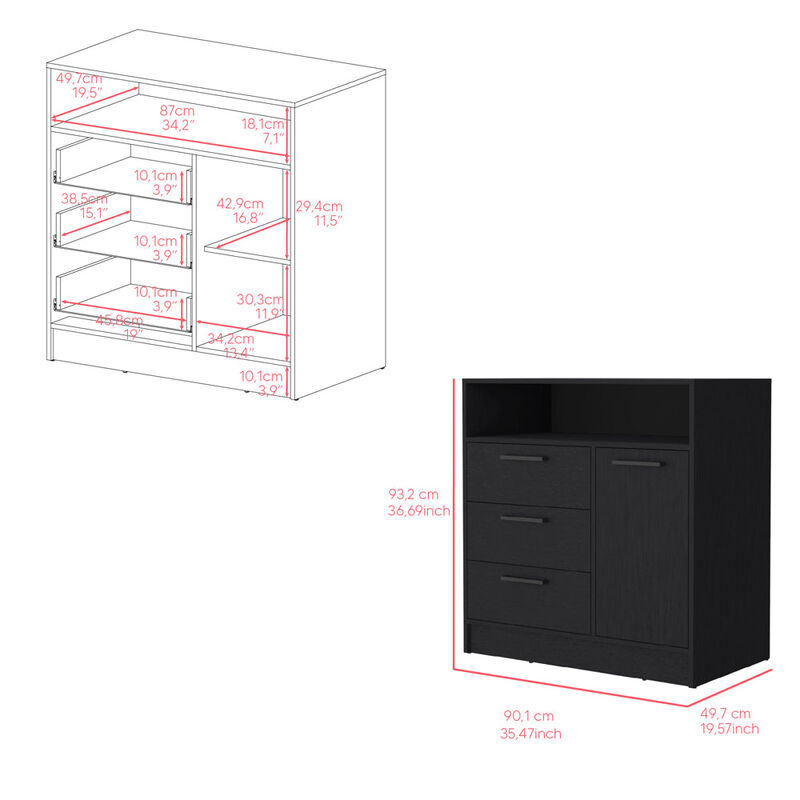 Drawer Dresser Torrey, Bedroom, Black