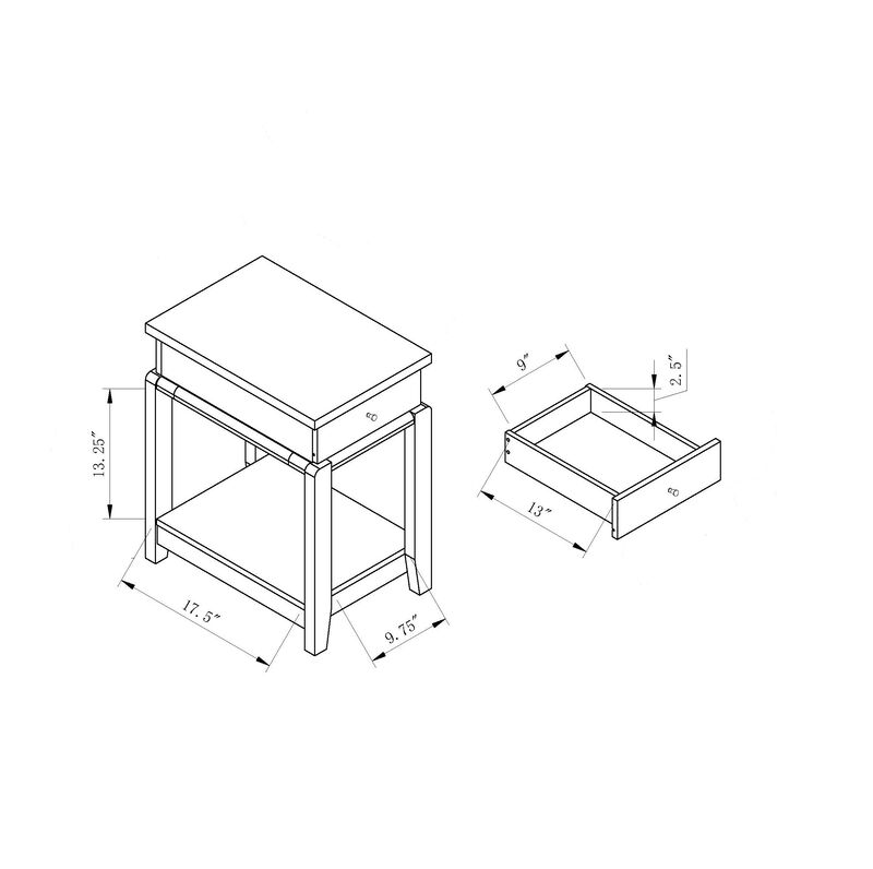 Chairside Table White Oak