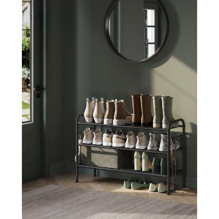 3-Tier Metal Shoe Rack - Sturdy Organizer for Entryway and Closet Storage