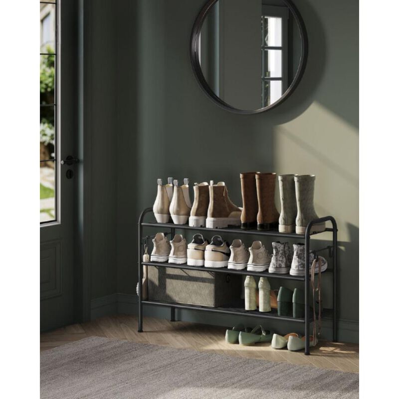 3-Tier Metal Shoe Rack - Sturdy Organizer for Entryway and Closet Storage