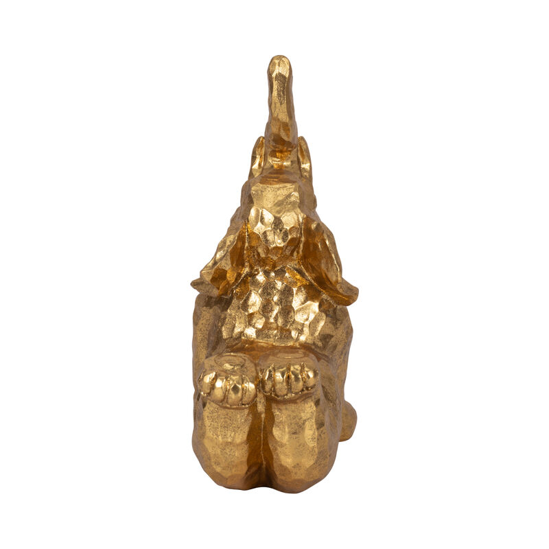 10" Gold Yoga Elephant Figurine