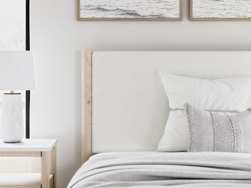 Full Upholstered Panel Bed