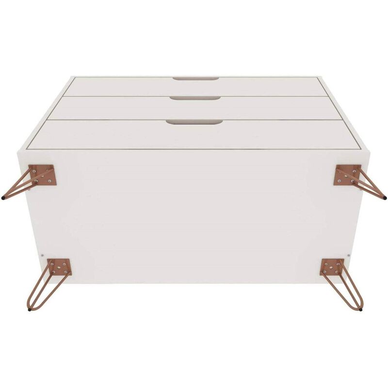 Hivvago Modern Scandinavian Style Bedroom 3-Drawer Dresser in Off-White Finish
