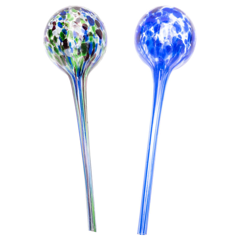11.5" Inch Self-Watering Plant Gazing Globes – 2 Pack Large Aqua Gazing Globes