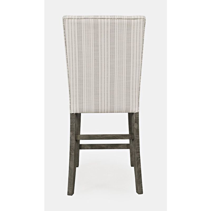 Jofran Rustic Solid Wood Parsons Striped Upholstery Counter Stool (Set of 2)