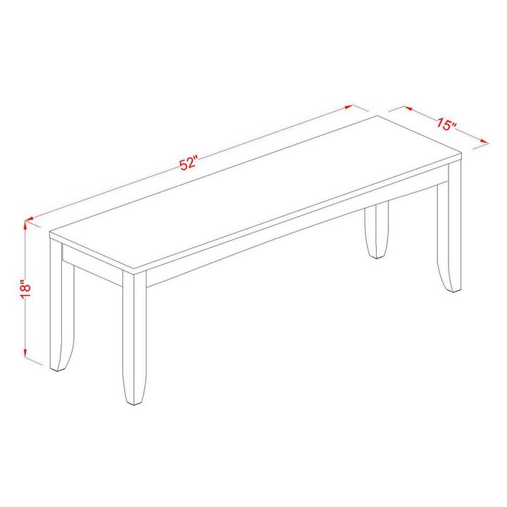 East West Furniture Lynfield  Dining  Bench  with  Wood  Seat  in  Espresso  Finish
