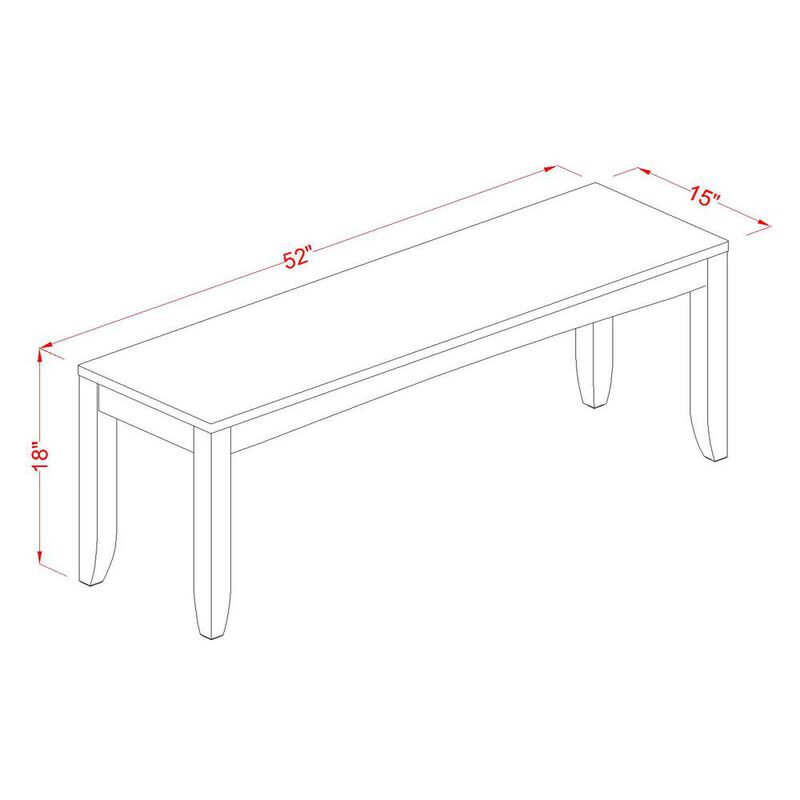 East West Furniture Lynfield  Dining  Bench  with  Wood  Seat  in  Espresso  Finish