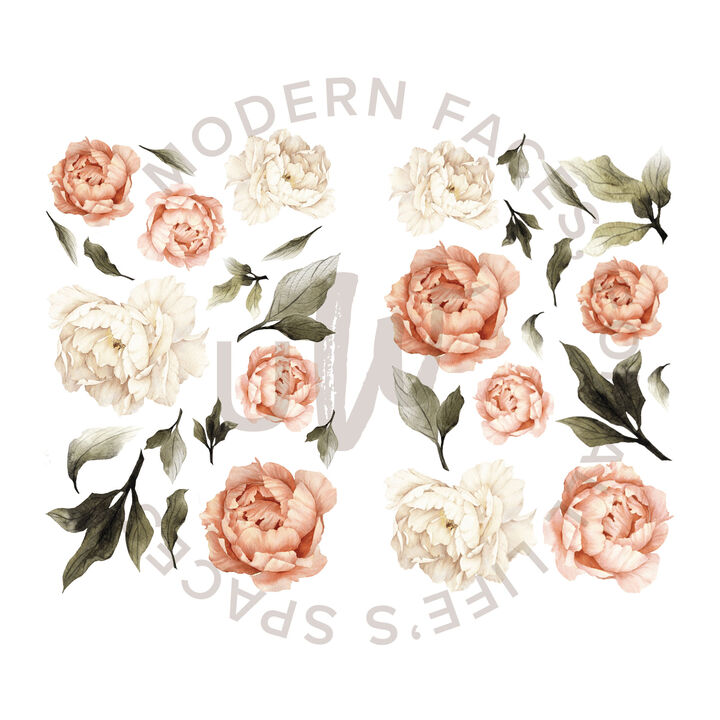 Summer Daze Peonies Wall Decals