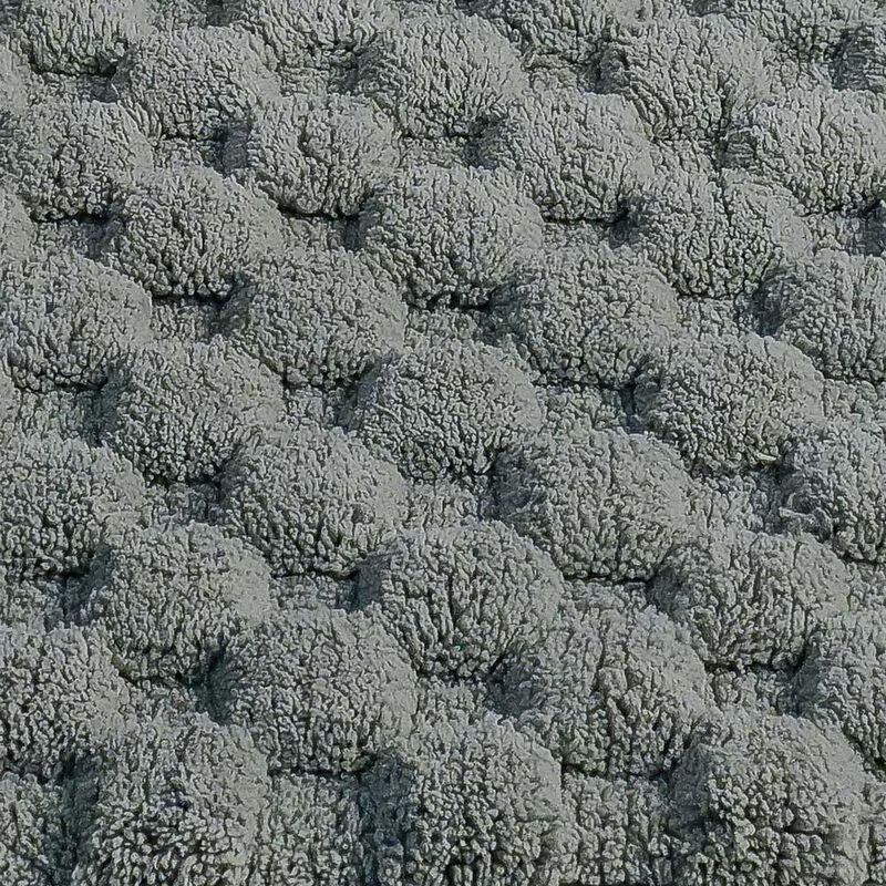 Knightsbridge Luxurious Block Pattern High Quality Year Round Cotton With Non-Skid Back Bath Rug 20" X 30" Sage