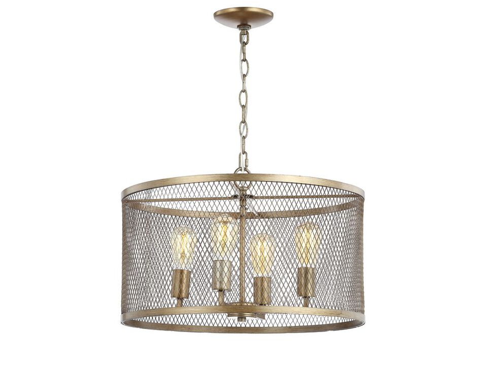 Pen Iron Adjustable Industrial Mesh LED Pendant