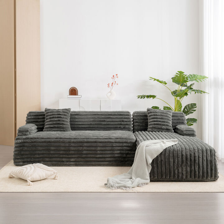 Merax Faux Fur Fabric Free-combined Sofa Couch for Living Room