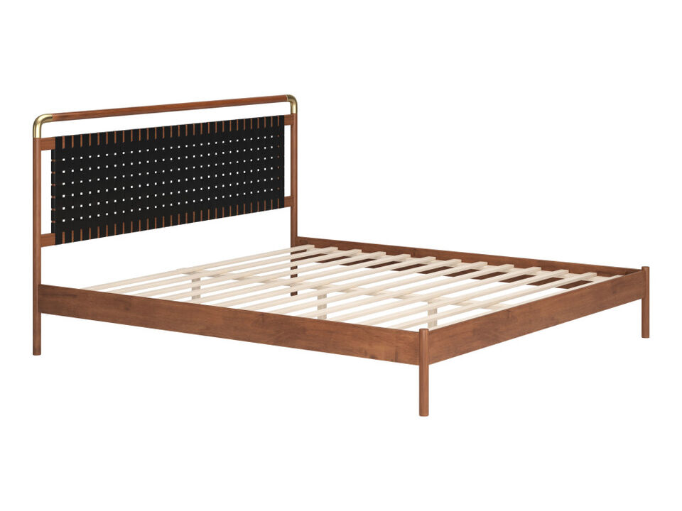Netz King Bed Black & Walnut
