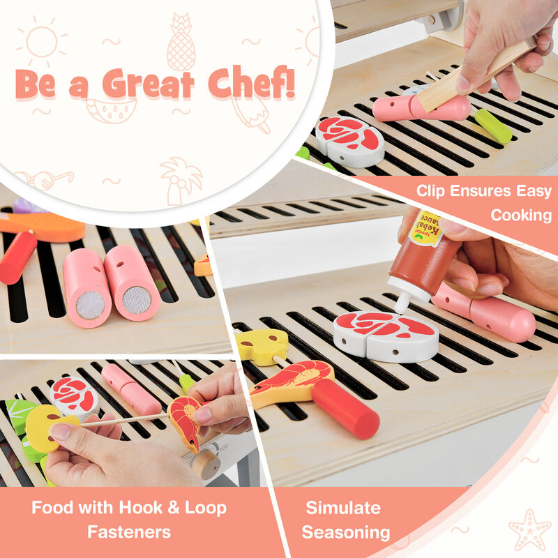 Kids Barbecue Grill Playset for Girls & Boys Outdoor Cooking Fun Toy Set