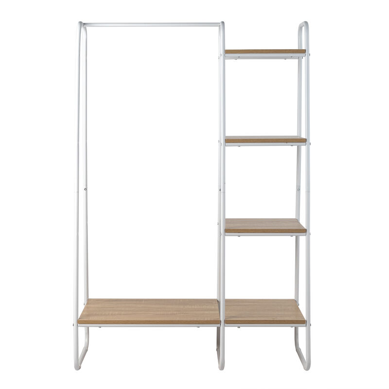 Freestanding Clothes Rack with 5 Shelves for Convenient Clothing and Storage Organization