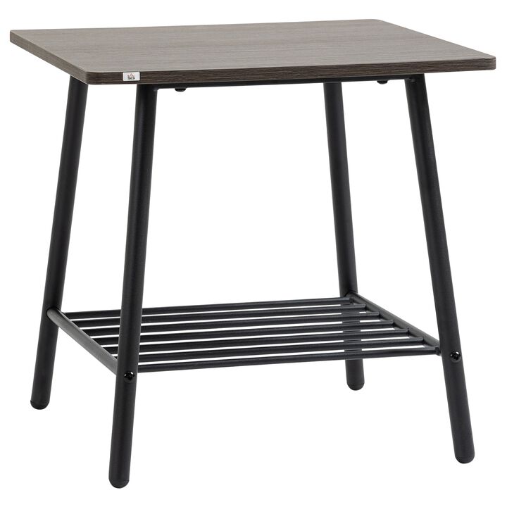 Modern Living Room Accent: 2-Tier Metal Frame Side Table