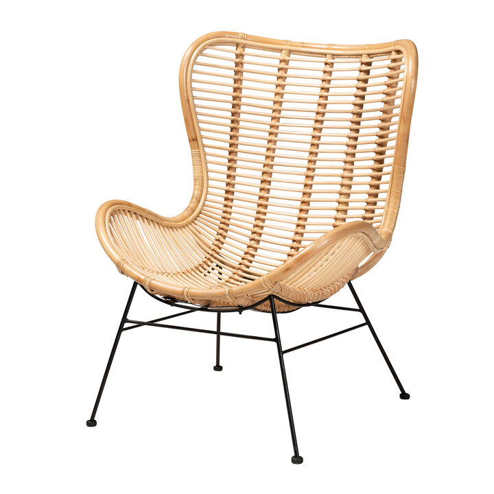 Bali & Pari Colorado Natural Rattan Modern Accent Chair