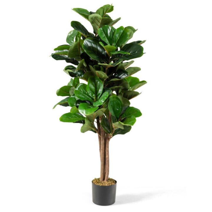 Hivvago 5 Feet Artificial Fiddle Leaf Fig Tree Decorative Planter