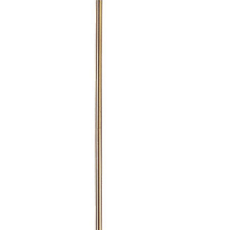 150 Watt 6 Way Metal Floor Lamp with Fabric Tapered Shade, Gold-Benzara