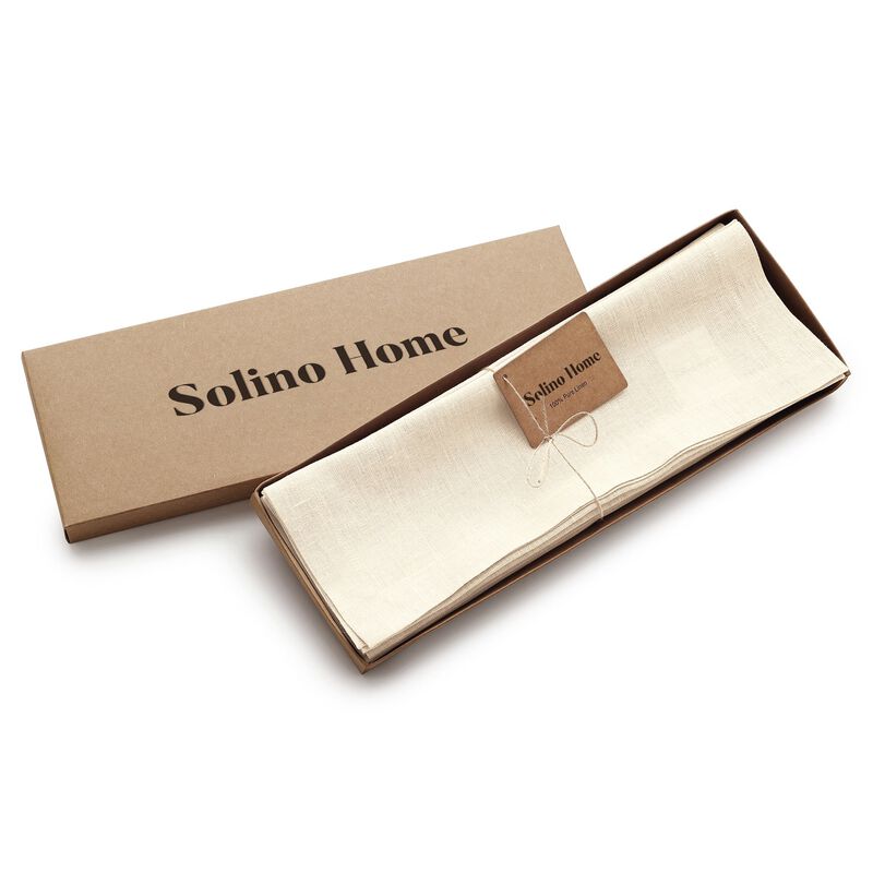 Solino Home 100% Pure Linen Placemats 14 x 19 Inch Set of 6 | Fete