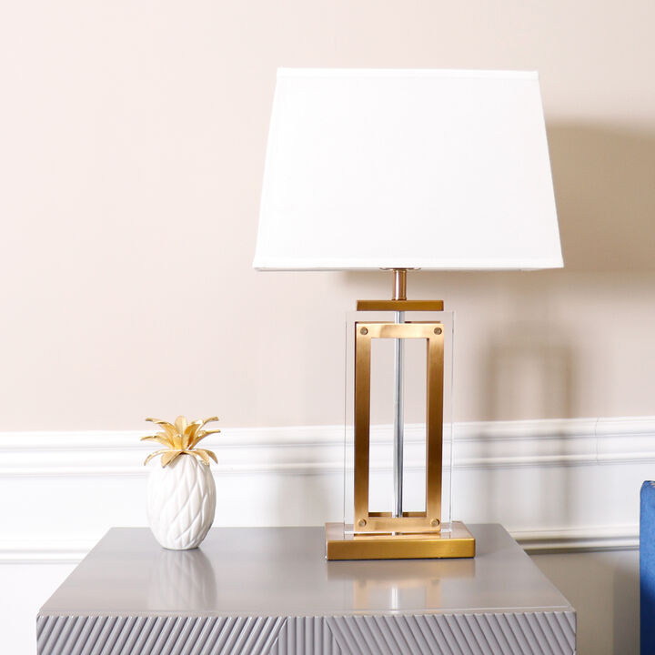 Pasargad Home Astoria Glass & Steel Table Lamp, H26"