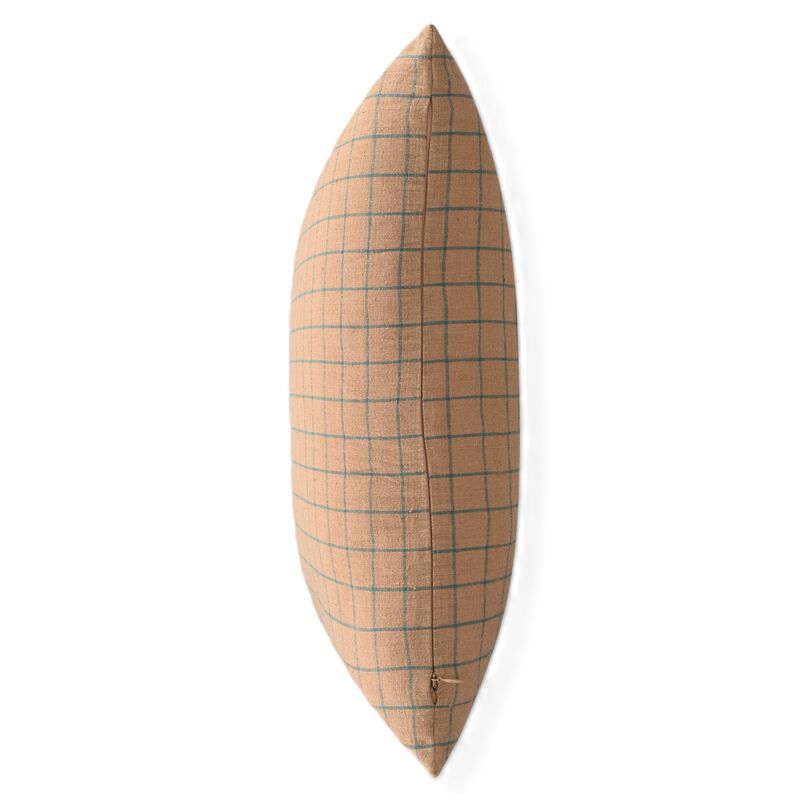 Modern Simplicity Brown cotton pin-Striped lumbar pillow