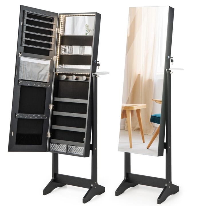 Hivvago Freestanding Jewelry Cabinet with Full Length Mirror