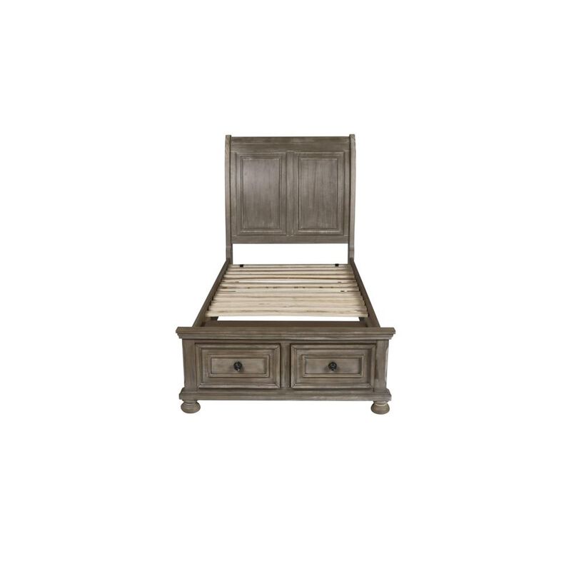 New Classic Furniture Furniture Allegra Twin Size Solid Wood Bed in Pewter