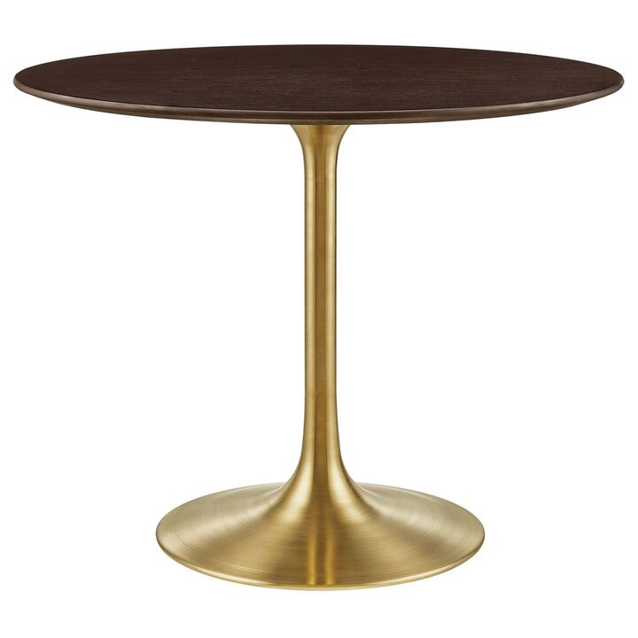 Modway - Lippa 36" Round Wood Grain Dining Table Gold Cherry Walnut