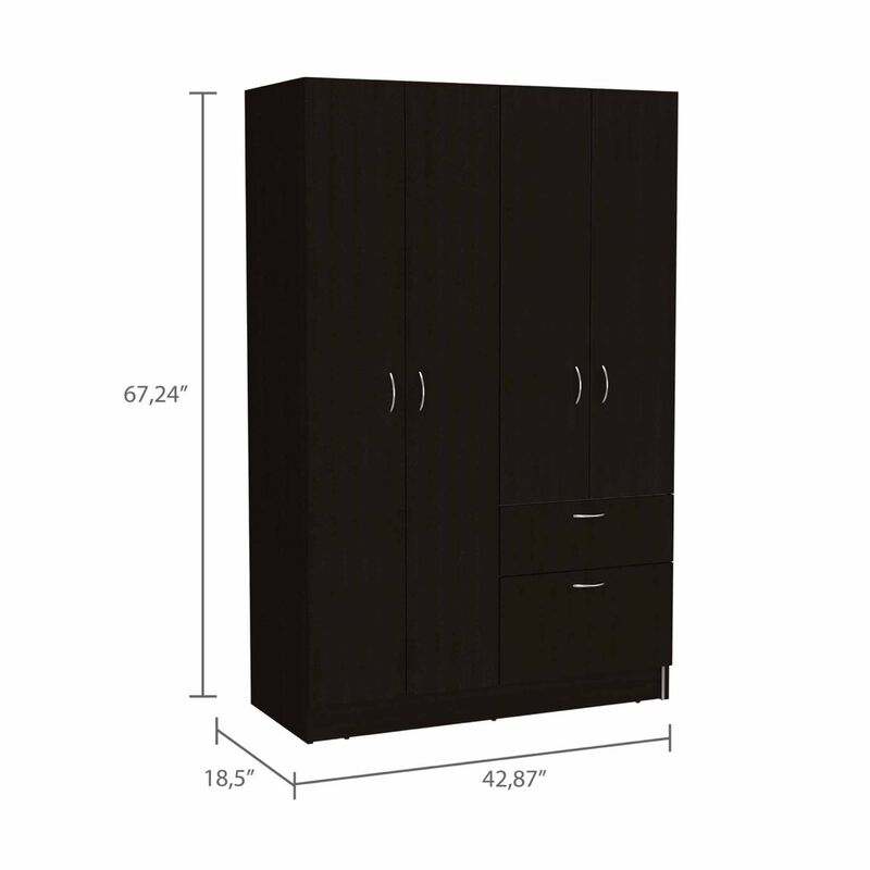 Maltby 1-Drawer Rectangle Armoire Black Wengue And White