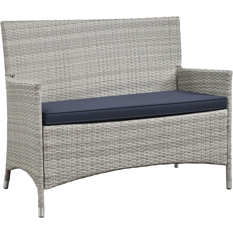 Bridge 4 Piece Outdoor Patio Patio Conversation Set - Light Gray Navy