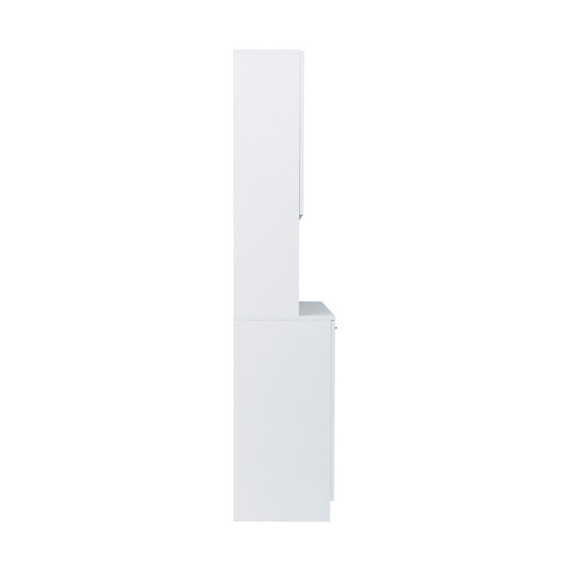 70.87" Tall Wardrobe & Kitchen Cabinet, with 6-Doors, 1-Open Shelves and 1-Drawer for bedroom, White