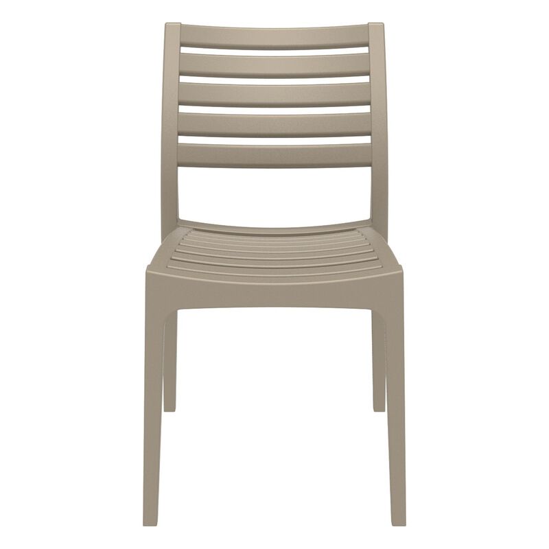33" Silver Stackable Outdoor Patio Dining Chair