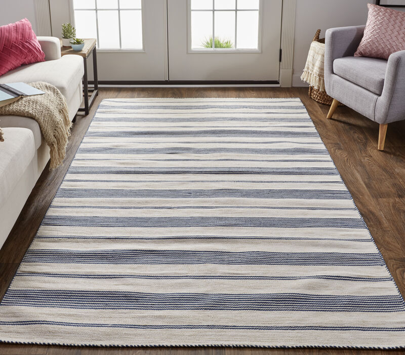Duprine 0560F White/Ivory/Blue 5' x 8' Rug