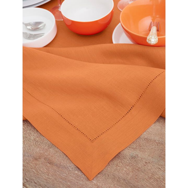 Solino Home 100% Pure Linen Tablecloth | Classic Hemstitch