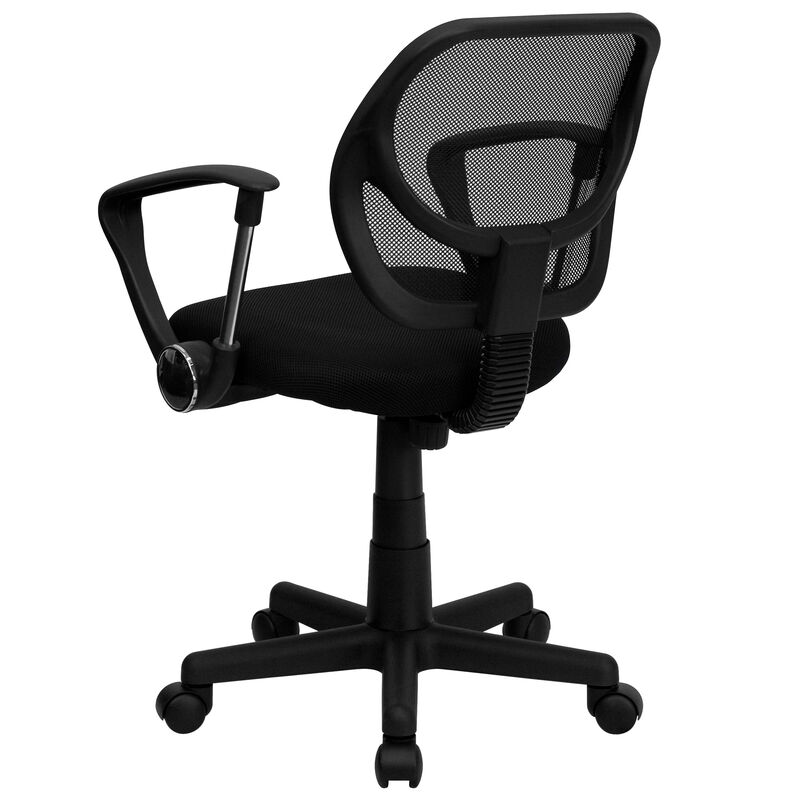 Neri Low Back   Mesh Swivel Task Office Chair with Curved Square Back and Arms