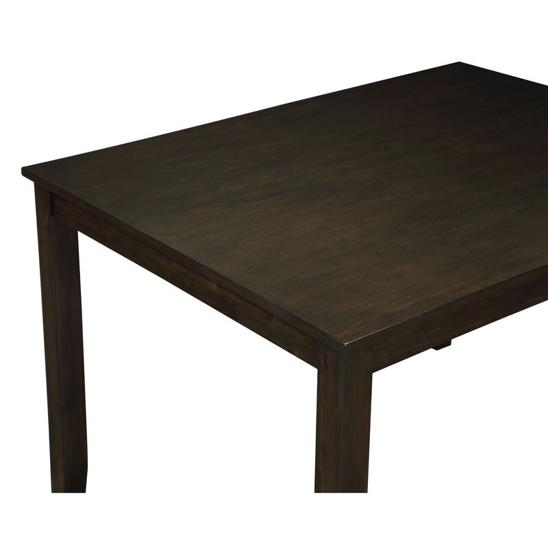 Ava 5pc Dining Table Set, 4 Lattice Back Chairs, Brown Rubberwood Frame - Benzara