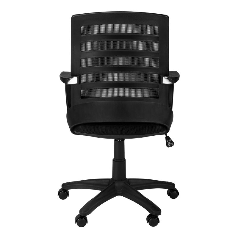 Monarch Specialties I 7224 Office Chair, Adjustable Height, Swivel, Ergonomic, Armrests, Computer Desk, Work, Metal, Mesh, Black, Contemporary, Modern