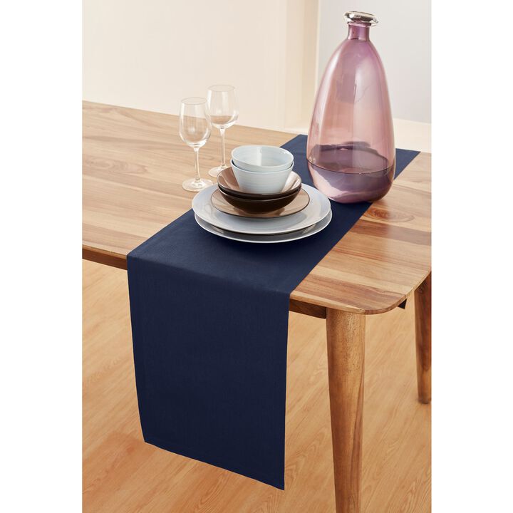 Solino Home Cotton Linen Plain Table Runner | Dru