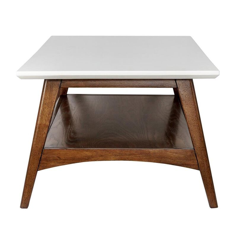 Starlight Canyon Home White Solid Wood Table with Storage – Contemporary Center Table for Living Room