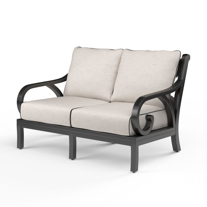 Monterey Loveseat in Frequency Sand w/ Contrast Canvas Java Welt