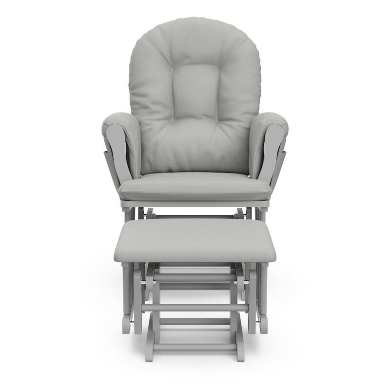 Storkcraft Hoop Glider and Ottoman - Pebble Gray with Light Gray