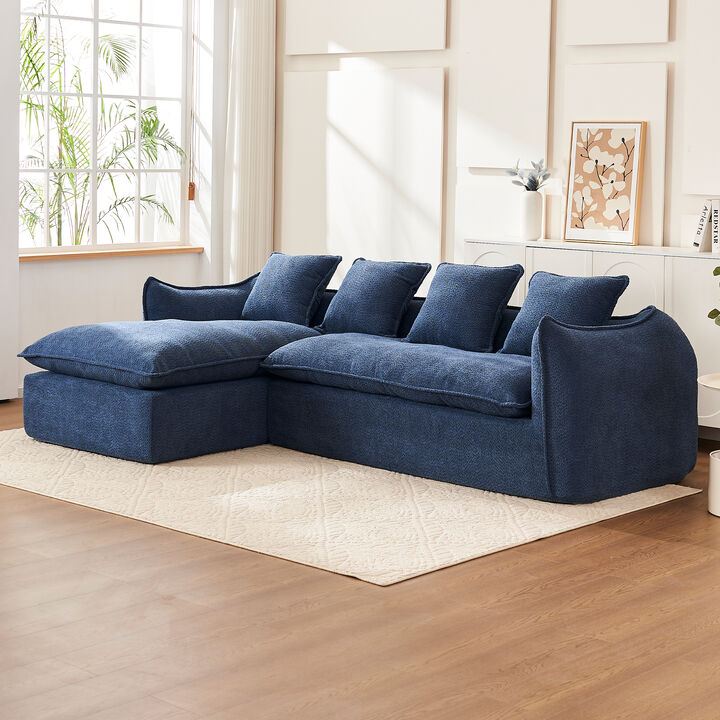 Merax 3-Seater Comfy L-Shape Sofa Couch with Chaise
